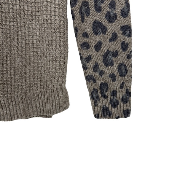 REBECCA TAYLOR Sweater Animal Print Wool Cashmere Nylon Pullover Brown - Picture 4 of 8